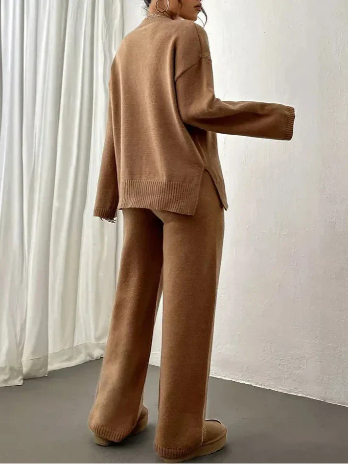 Lily™ - Warm Ribbed Casual Pantsuit