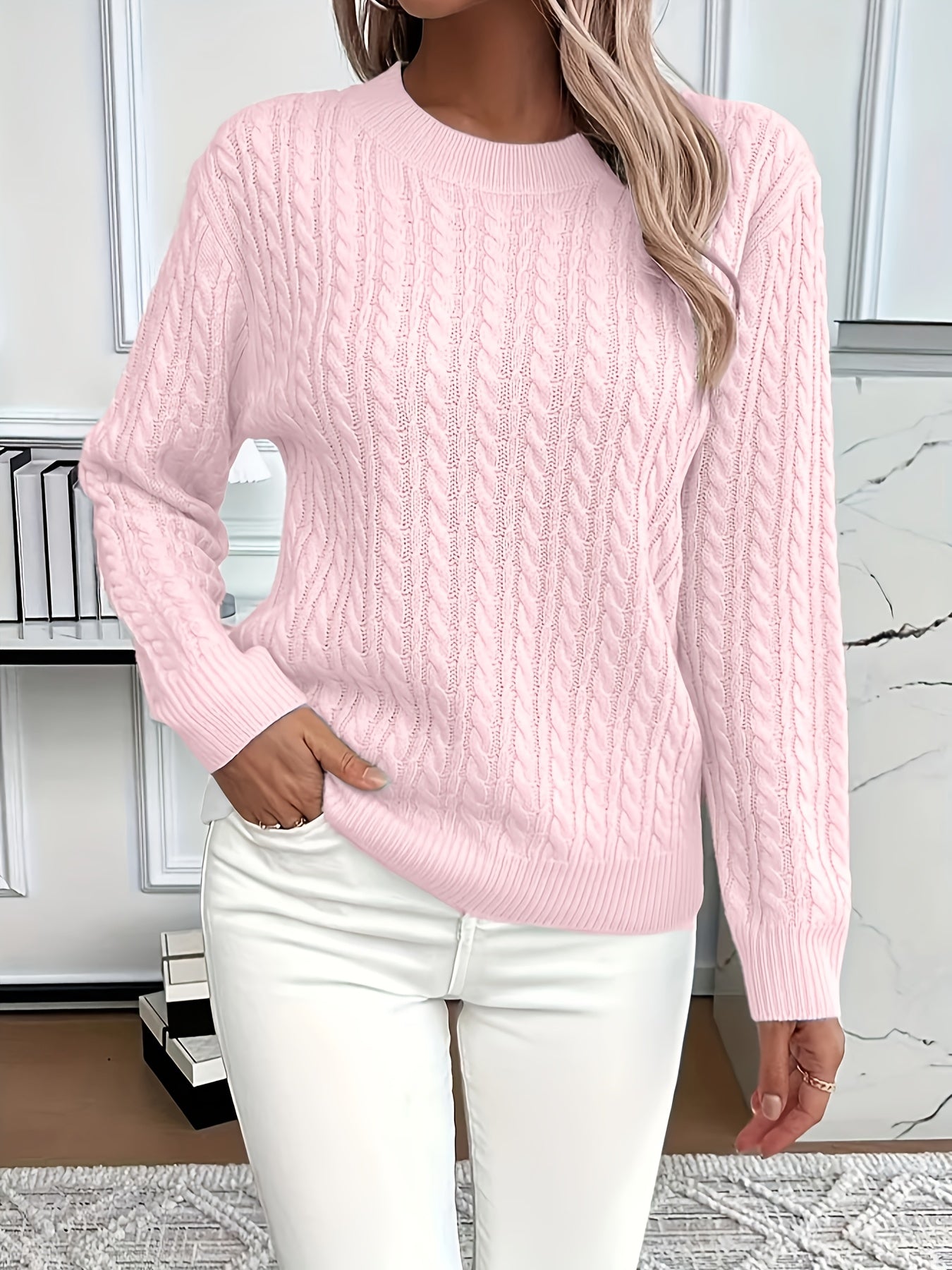 Evelyn | Classic Cable Knit Sweater