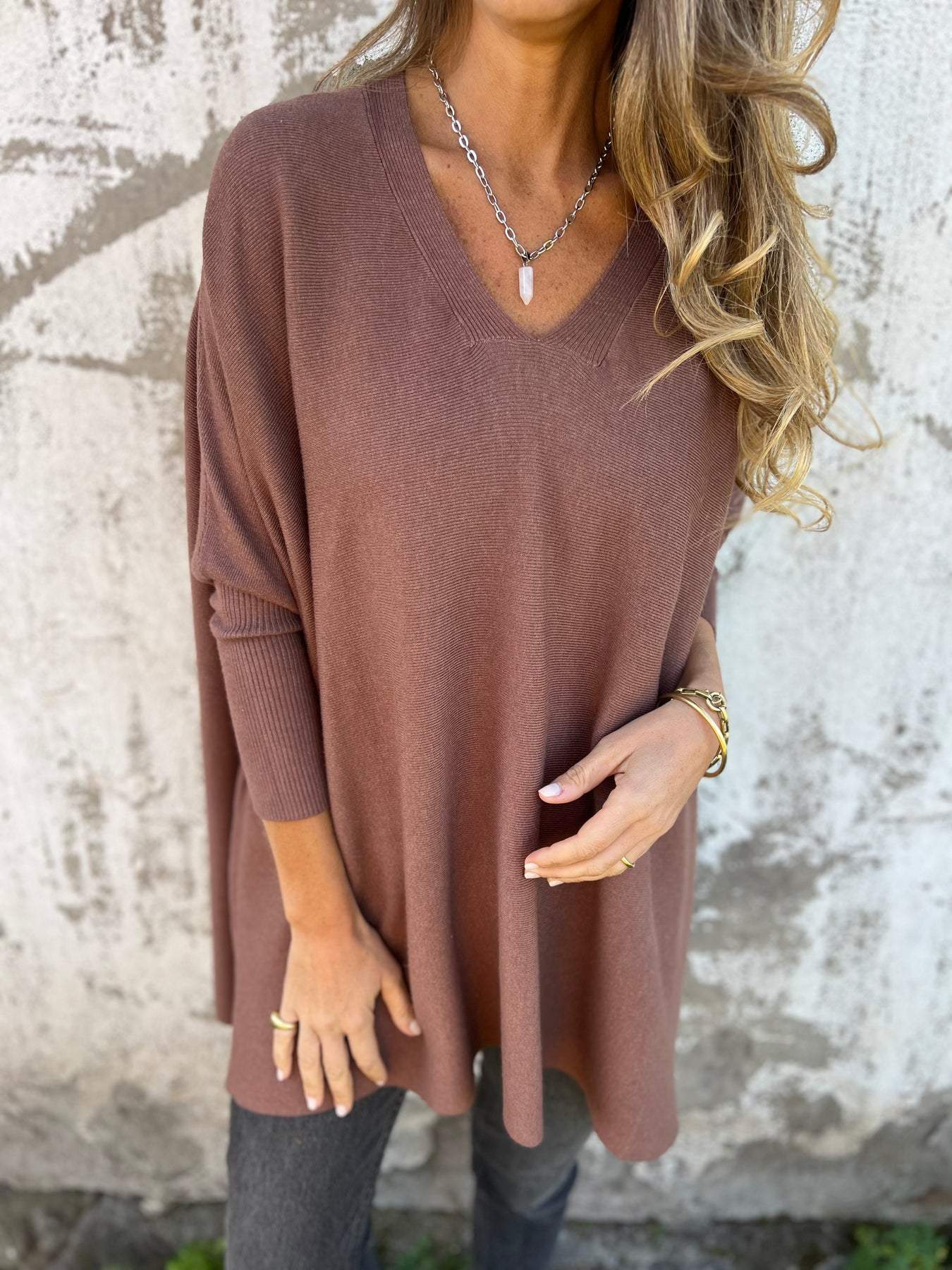 Mabel | Elegant V-Neck Knit Tunic