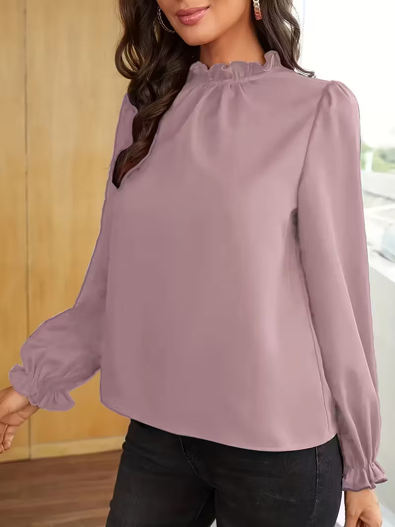 Eleanor | Elegant Ruffle-Neck Blouse