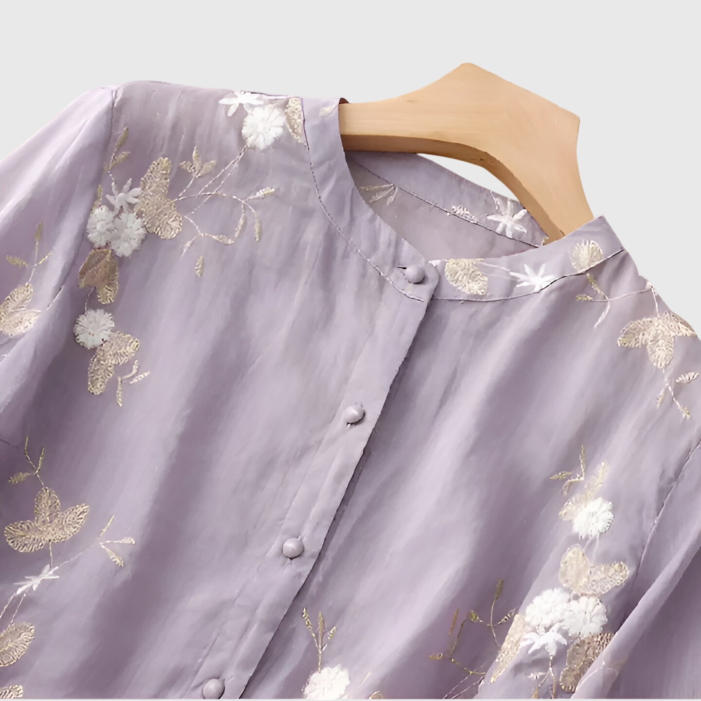 Nellie⢠| Elegant Top with Embroidered Flowers