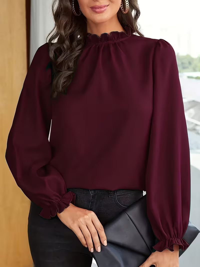 Eleanor | Elegant Ruffle-Neck Blouse