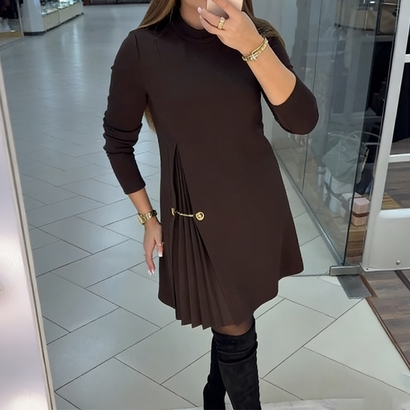 Eileen | Long Sleeve Pleated Dress