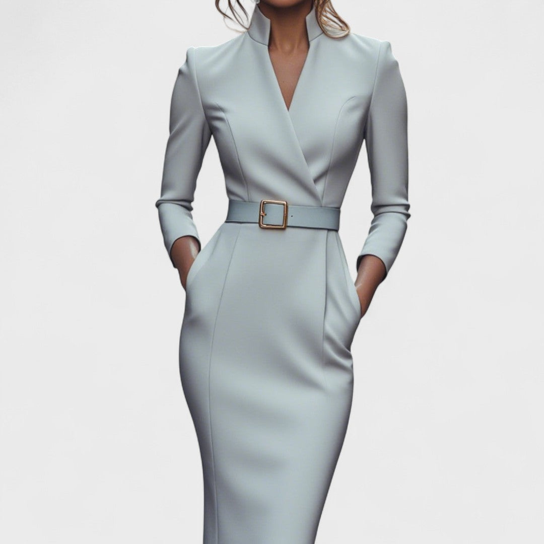 Mary | Elegant Belted Midi Dress
