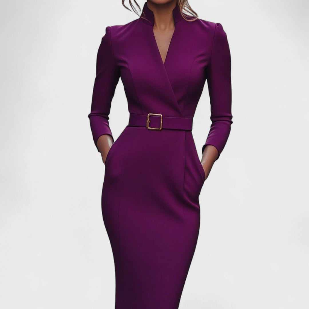 Mary | Elegant Belted Midi Dress