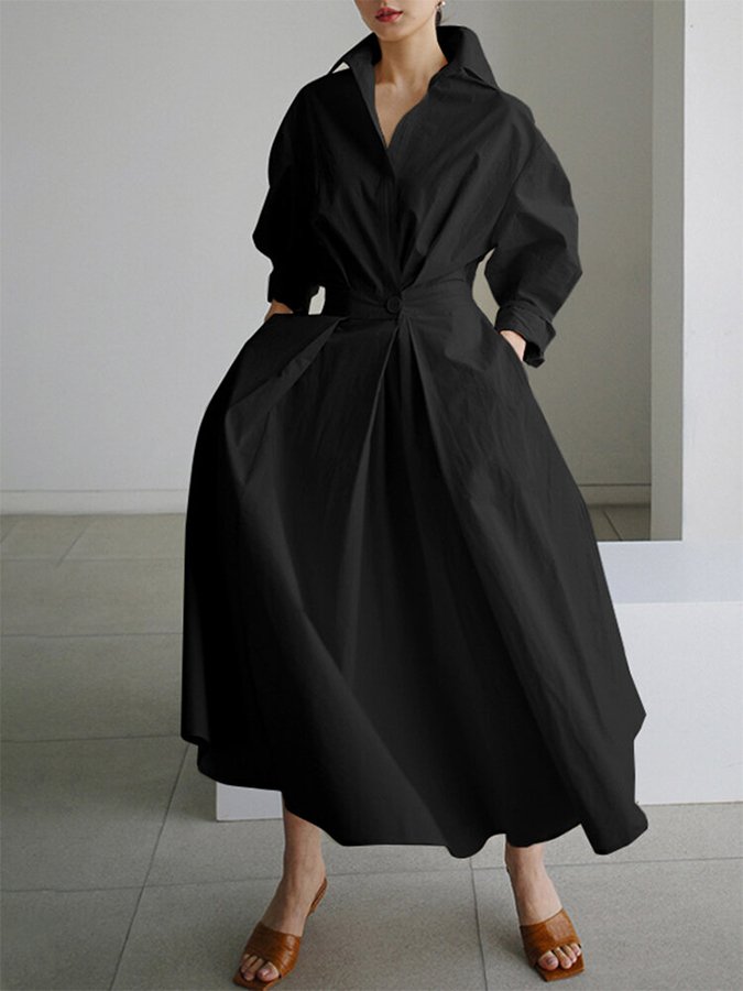 Isabelle | Refined Maxi Shirt Dress