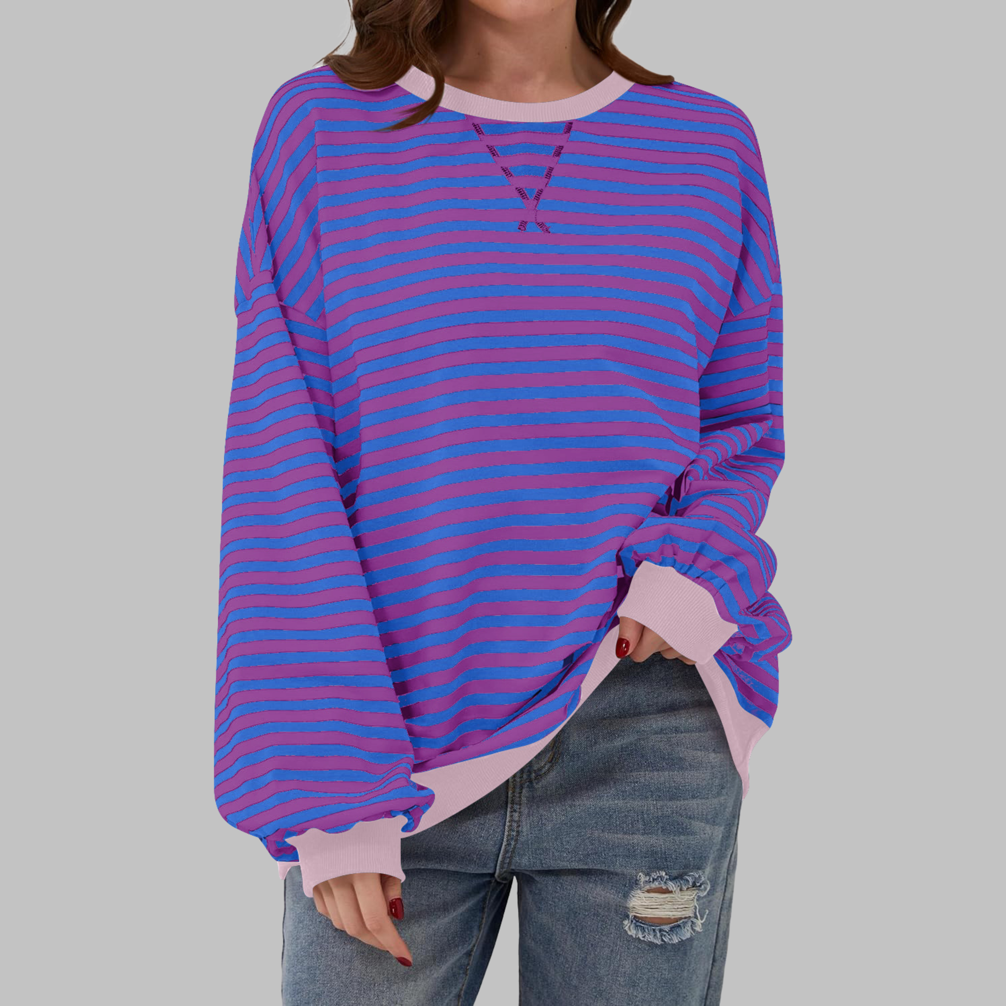 MERIDA | Striped Cotton Sweater with Long Sleeves