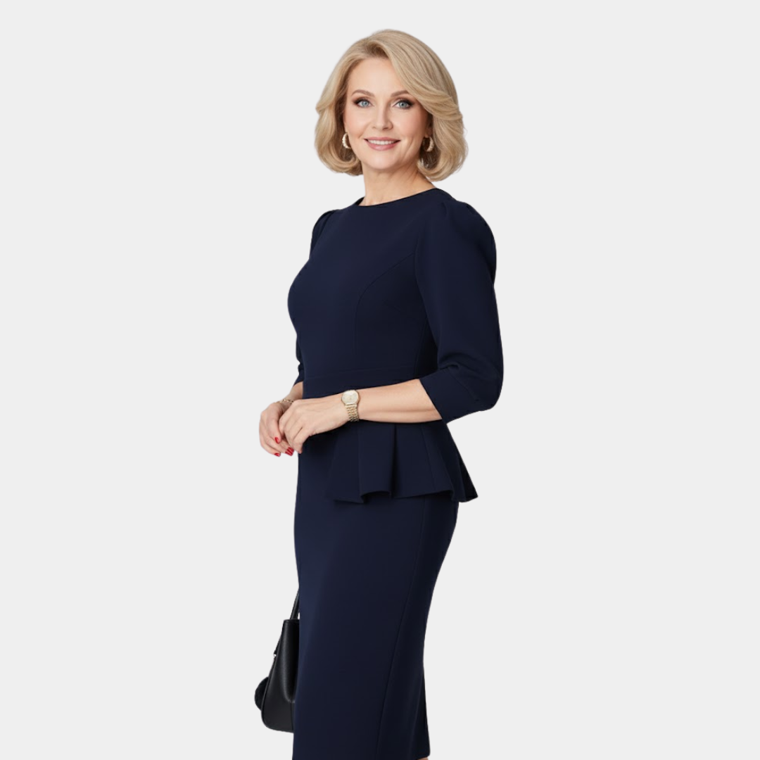 Evelyn | Refined Ruffle Midi Dress