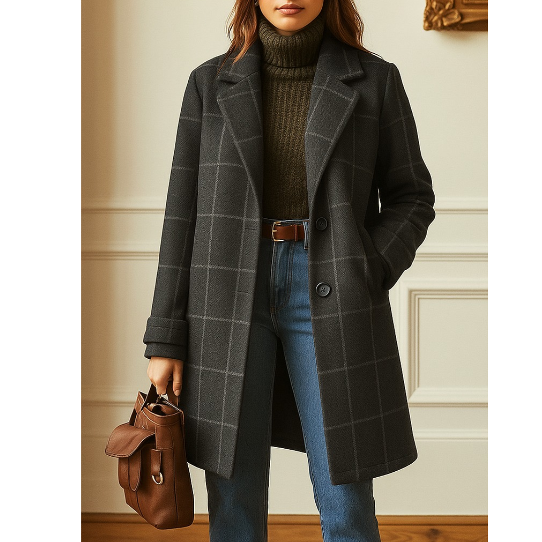 Kristin | Classic Plaid Wool Coat