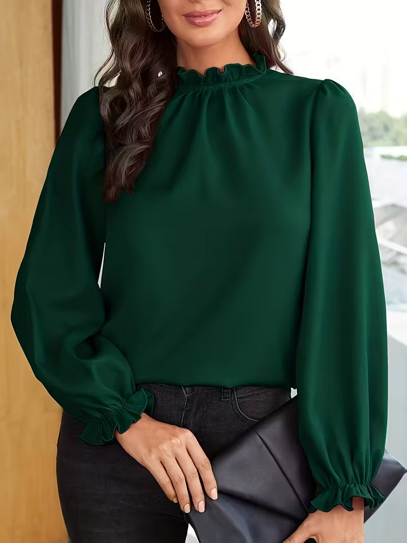 Eleanor | Elegant Ruffle-Neck Blouse