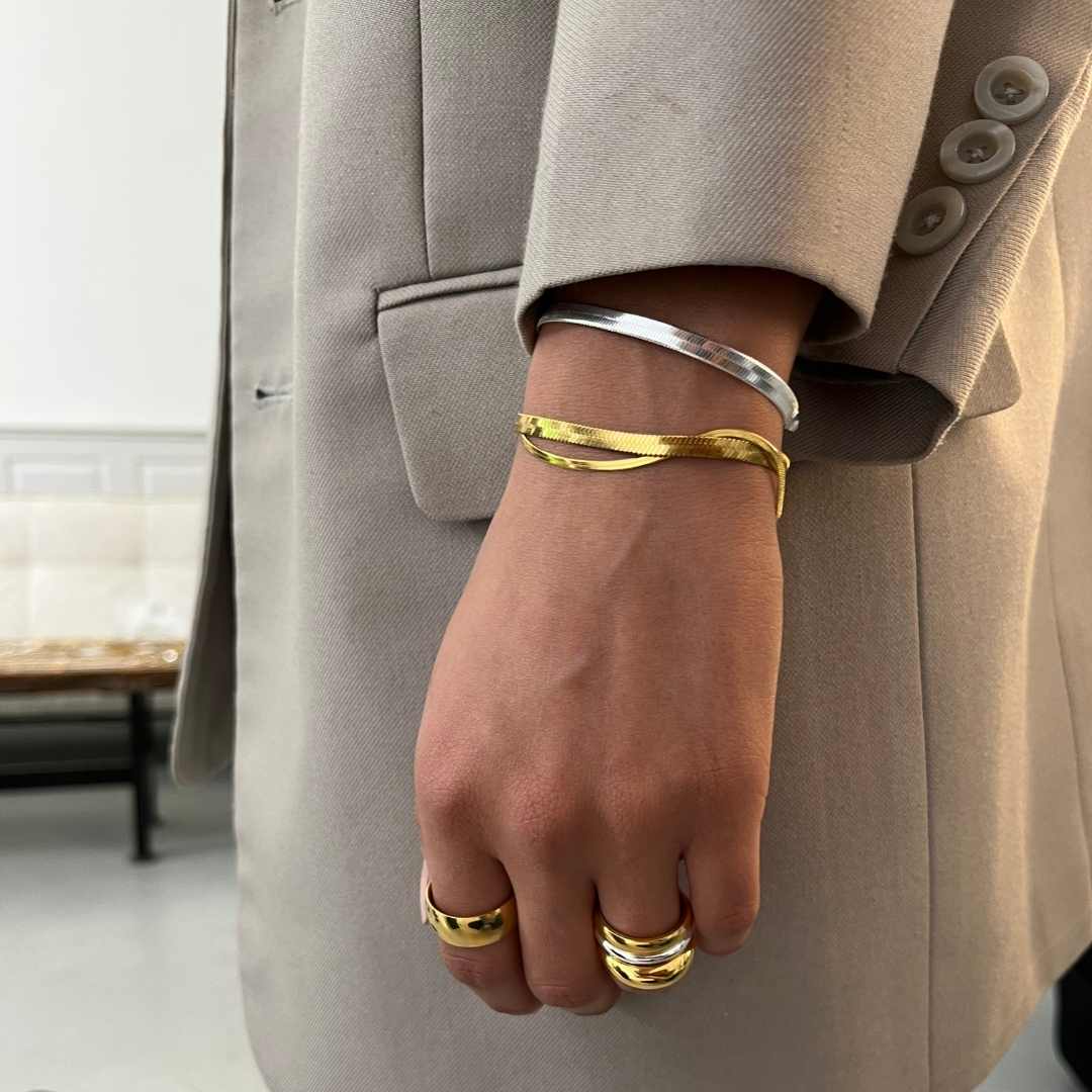 4 mm Flat Chain Bracelet – 925 Sterling Silver Plated