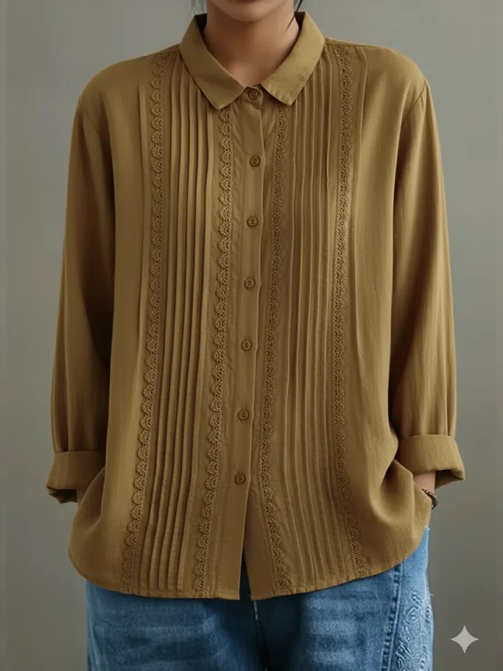 Carol | Shirt Doll Collar Solid Color Long Sleeve