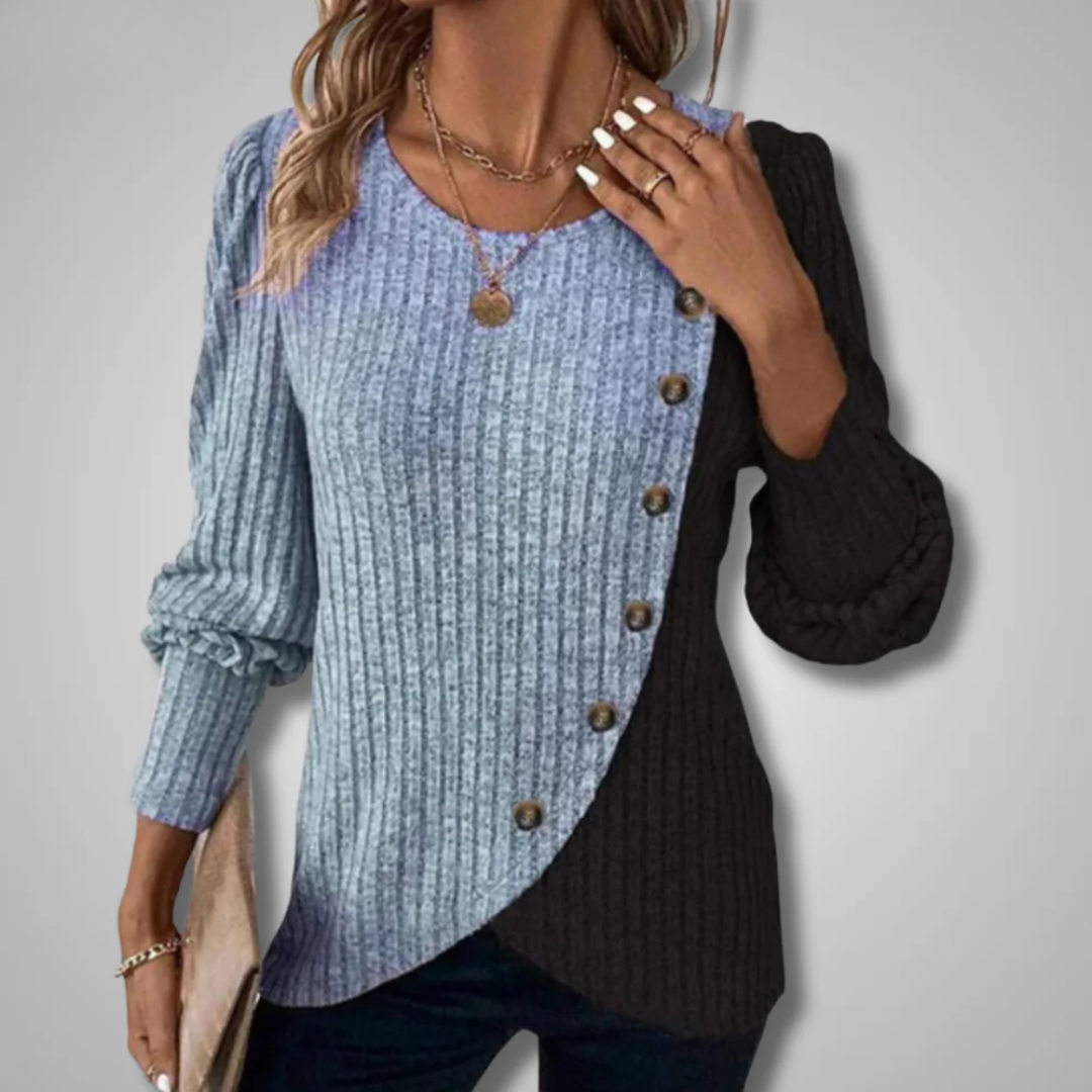 Lena | Elegant Button-Knit Top
