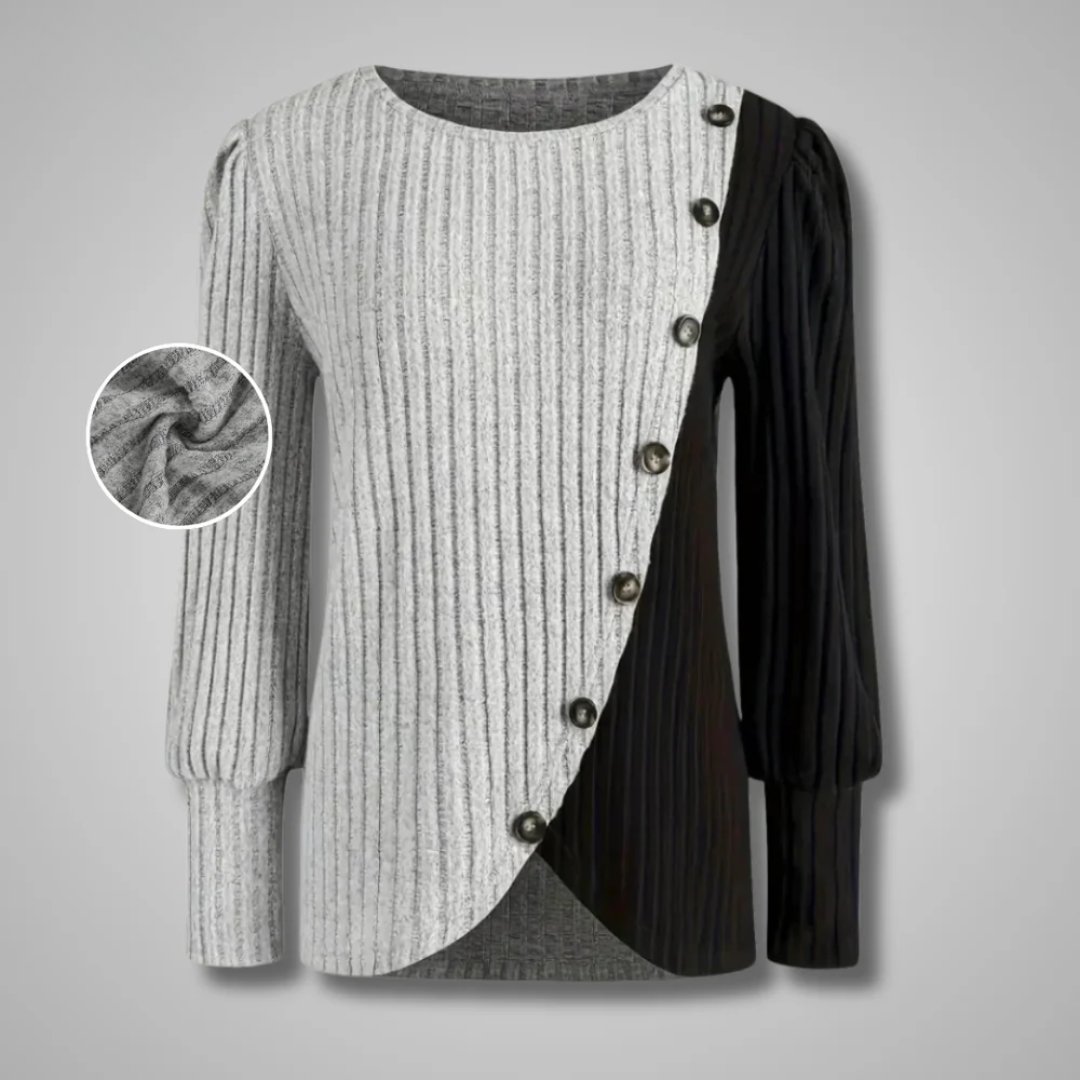 Lena | Elegant Button-Knit Top
