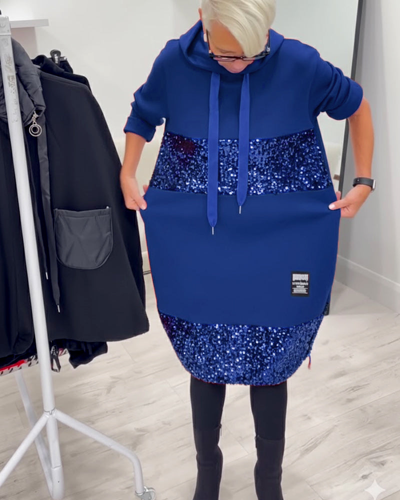 Lucinda | Sparkle Hooded Sweater Dress