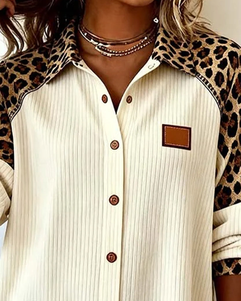 Moira | Leopard Print Button-Down Collar Shirt