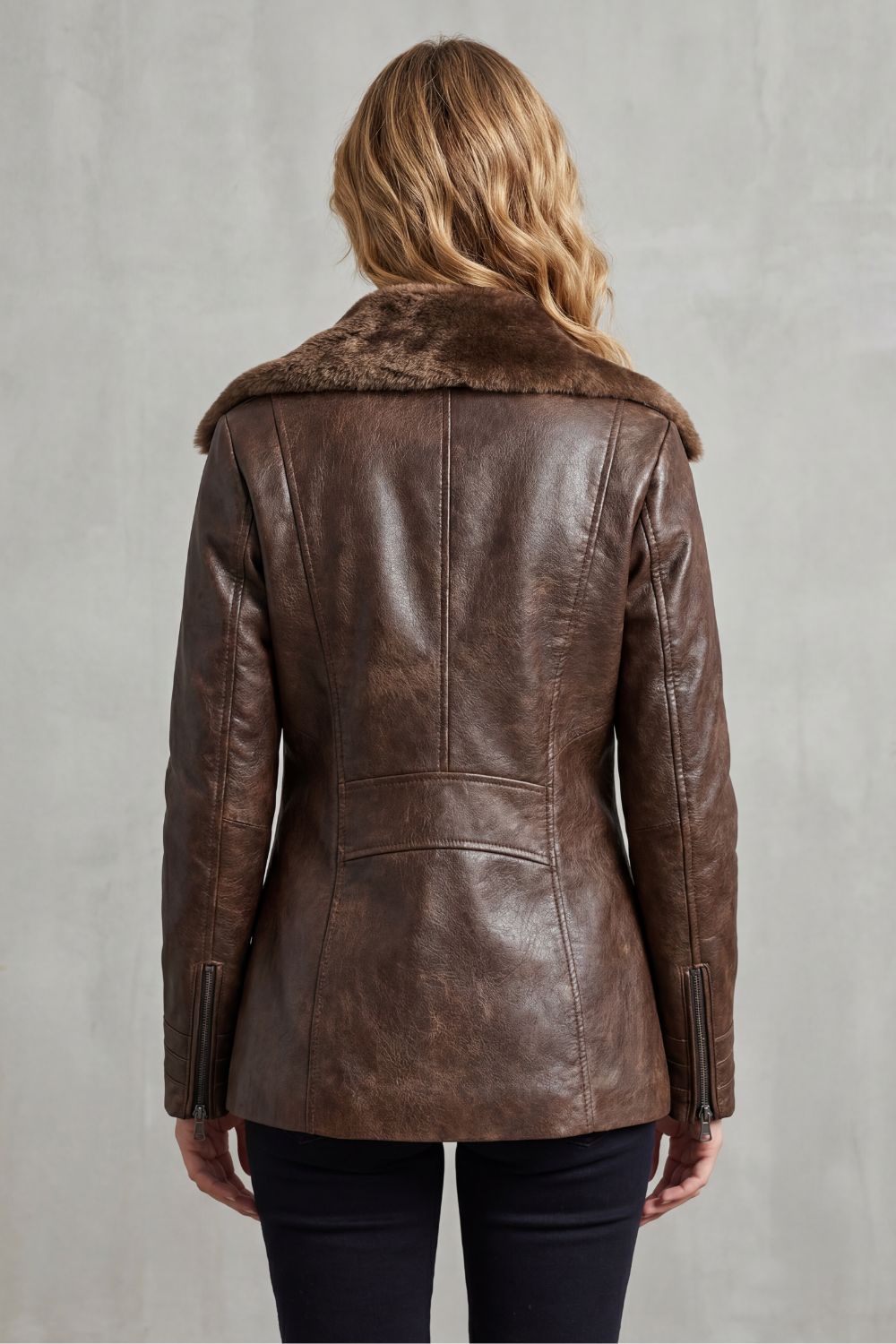 Georgia | Shearling-lined elegance – Leather jacket
