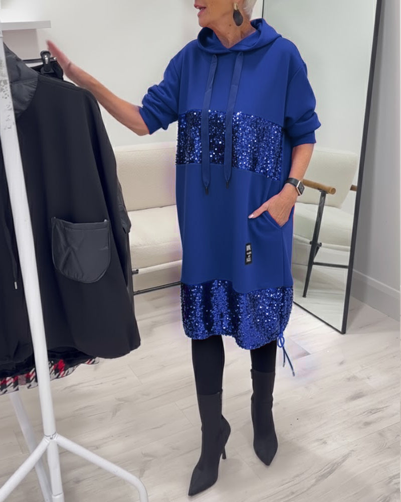 Lucinda | Sparkle Hooded Sweater Dress