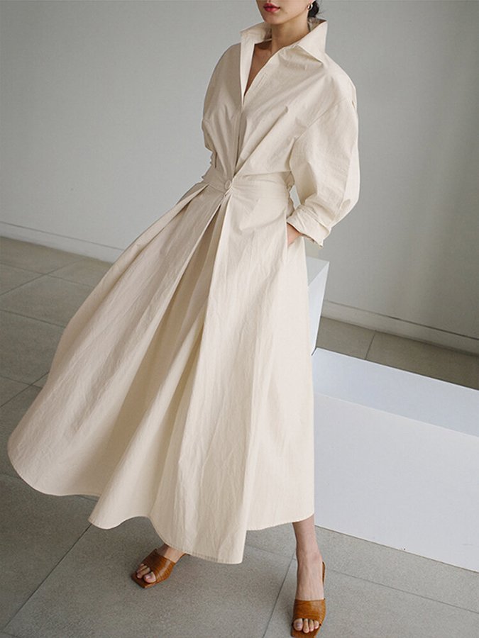 Isabelle | Refined Maxi Shirt Dress