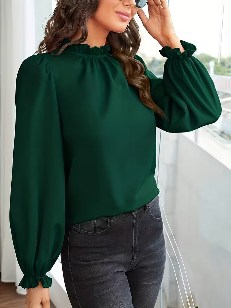 Eleanor | Elegant Ruffle-Neck Blouse