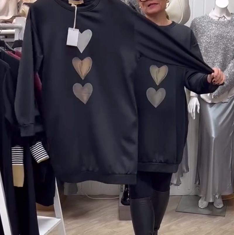 Francine | Heart Print Sweatshirt