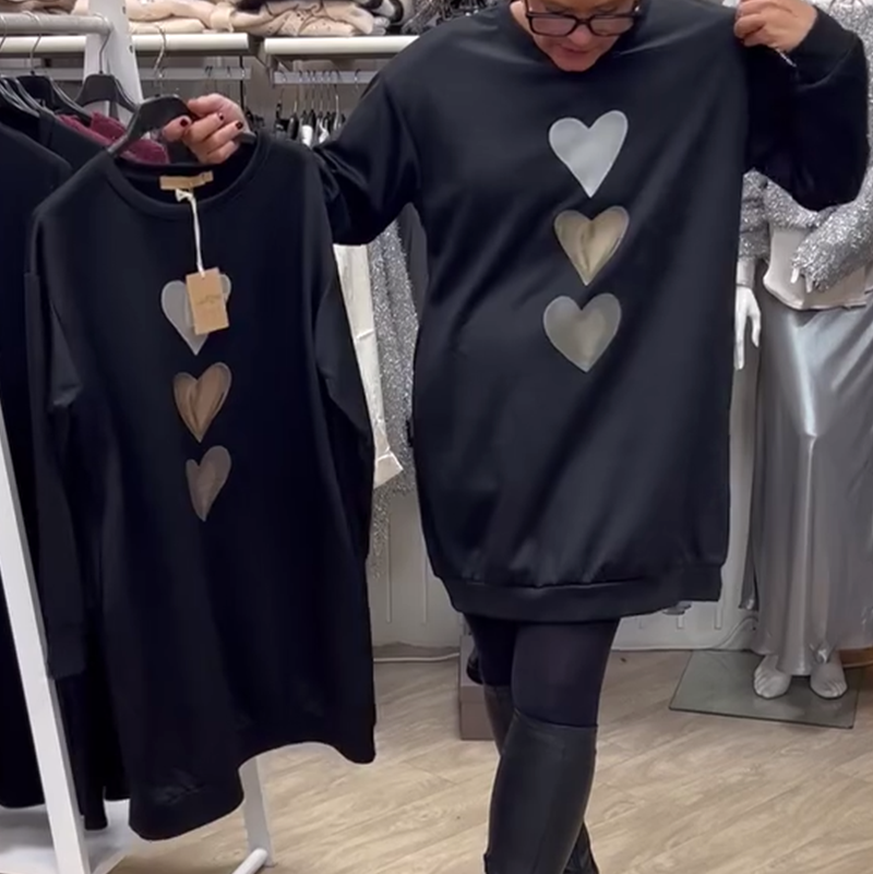 Francine | Heart Print Sweatshirt