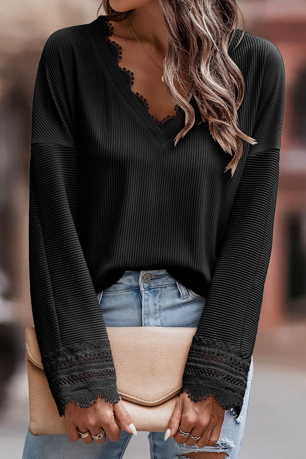 Olivia™ - Stylish V-Neck Long-Sleeved Sweater