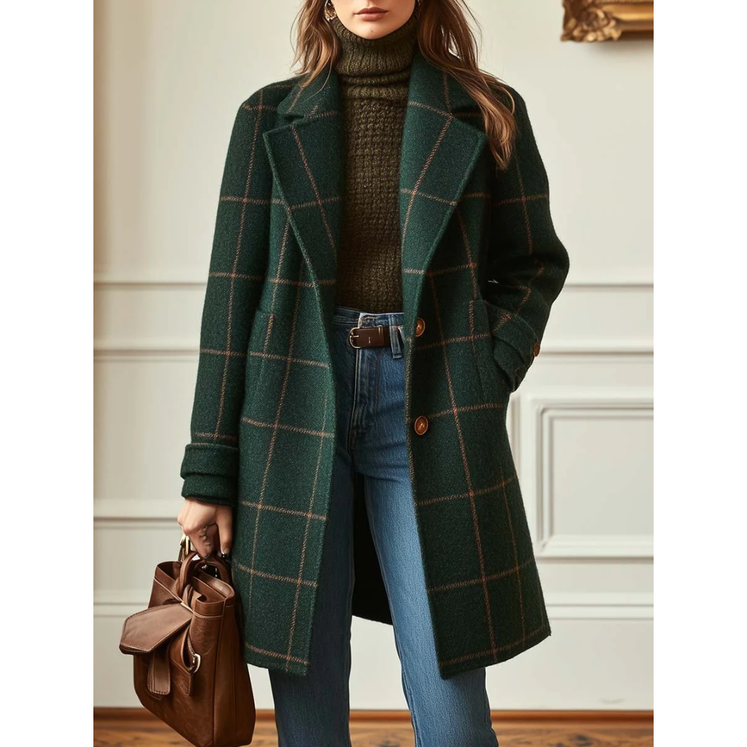 Kristin | Classic Plaid Wool Coat
