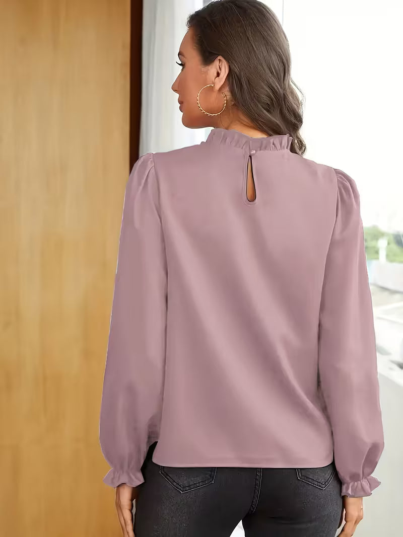 Eleanor | Elegant Ruffle-Neck Blouse