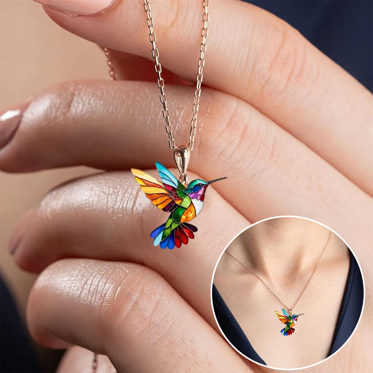 Graceful Peacock Pendant Necklace