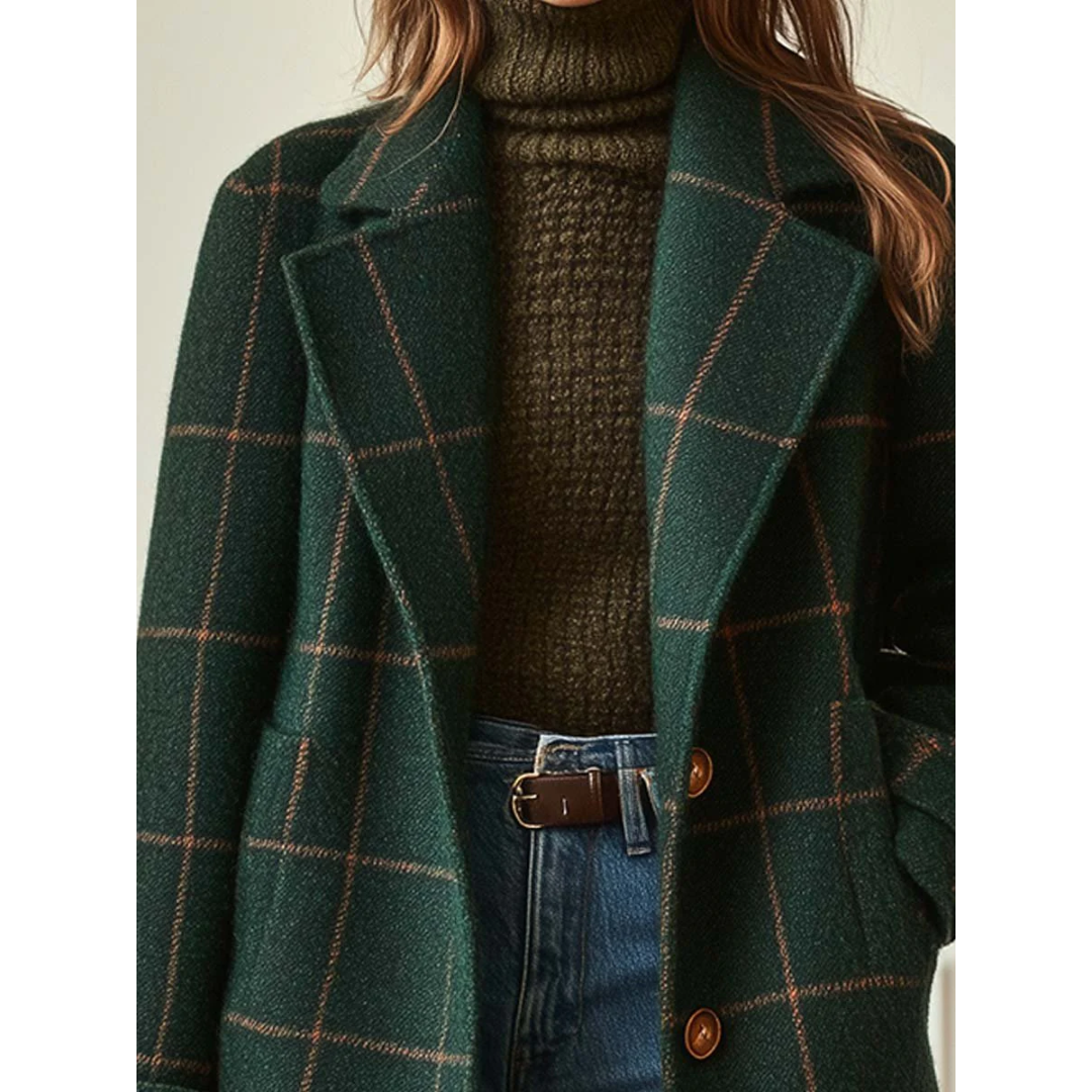 Kristin | Classic Plaid Wool Coat