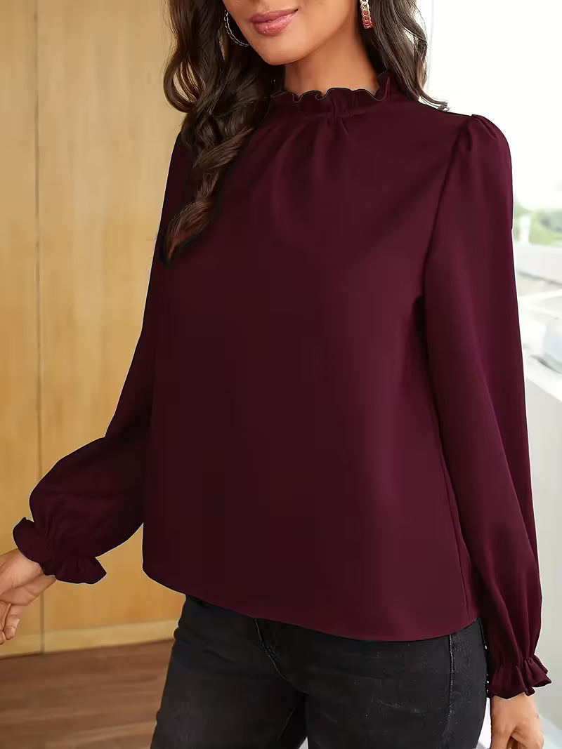 Eleanor | Elegant Ruffle-Neck Blouse