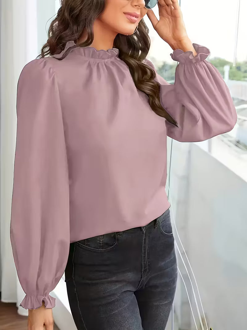 Eleanor | Elegant Ruffle-Neck Blouse