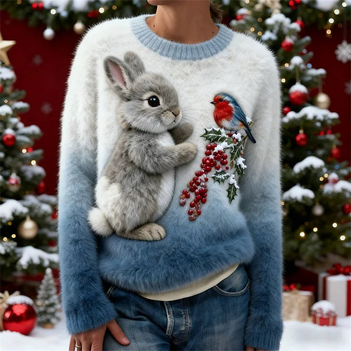 Holly | Holiday Bunny Plush Sweater