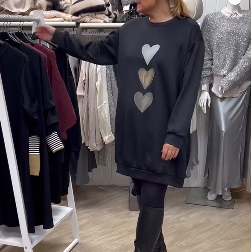 Francine | Heart Print Sweatshirt