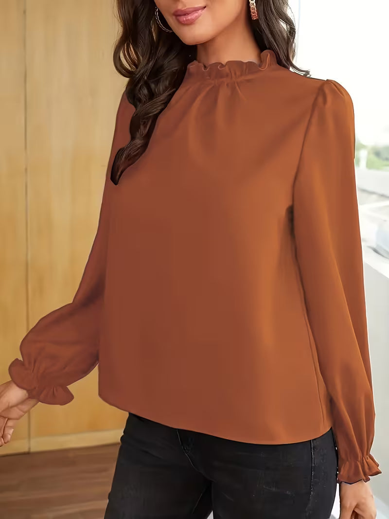 Eleanor | Elegant Ruffle-Neck Blouse