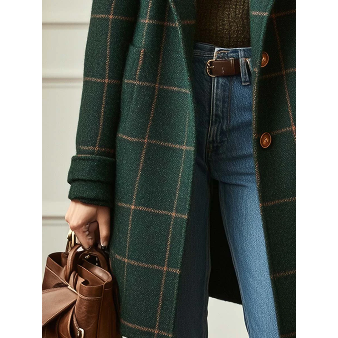 Kristin | Classic Plaid Wool Coat