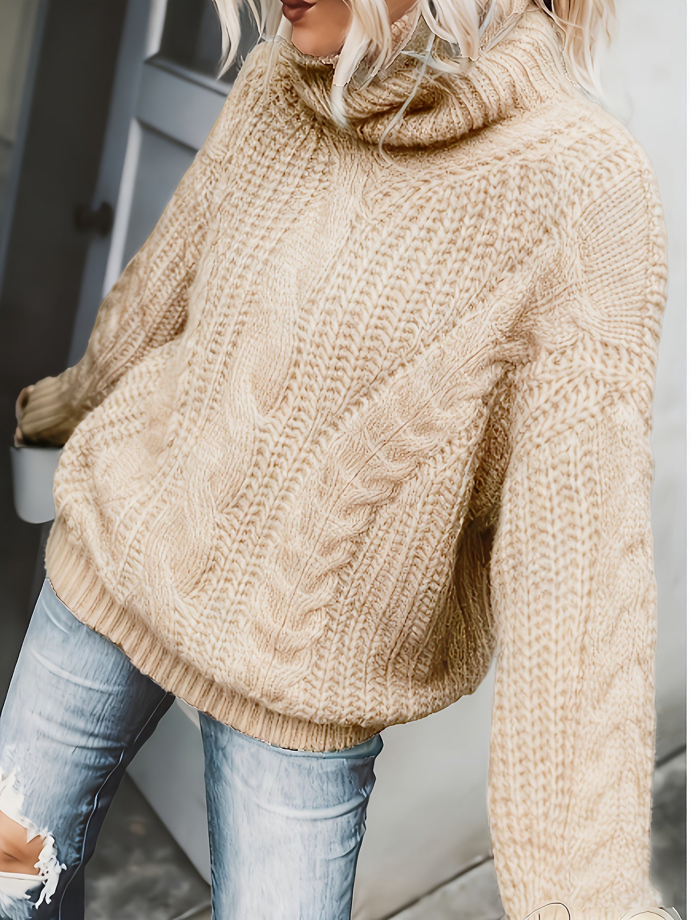 Elaine | Cozy Cable-Knit Turtleneck