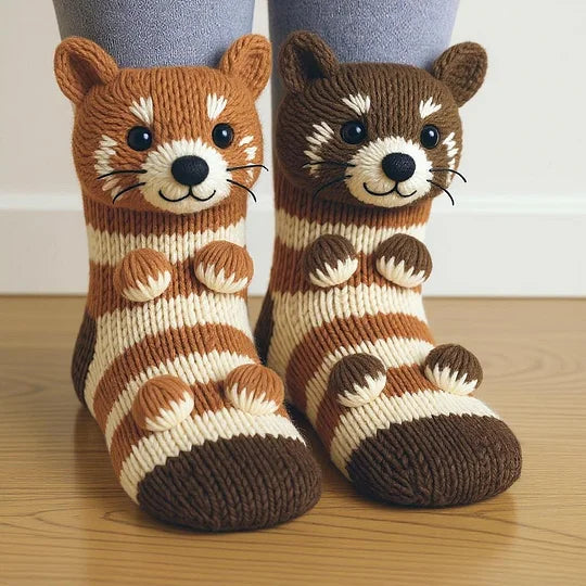 HeartWool™ | Warm Knit Animal Socks