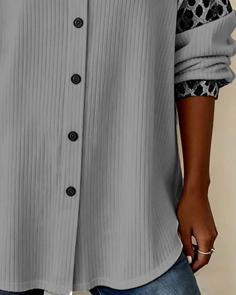 Moira | Leopard Print Button-Down Collar Shirt