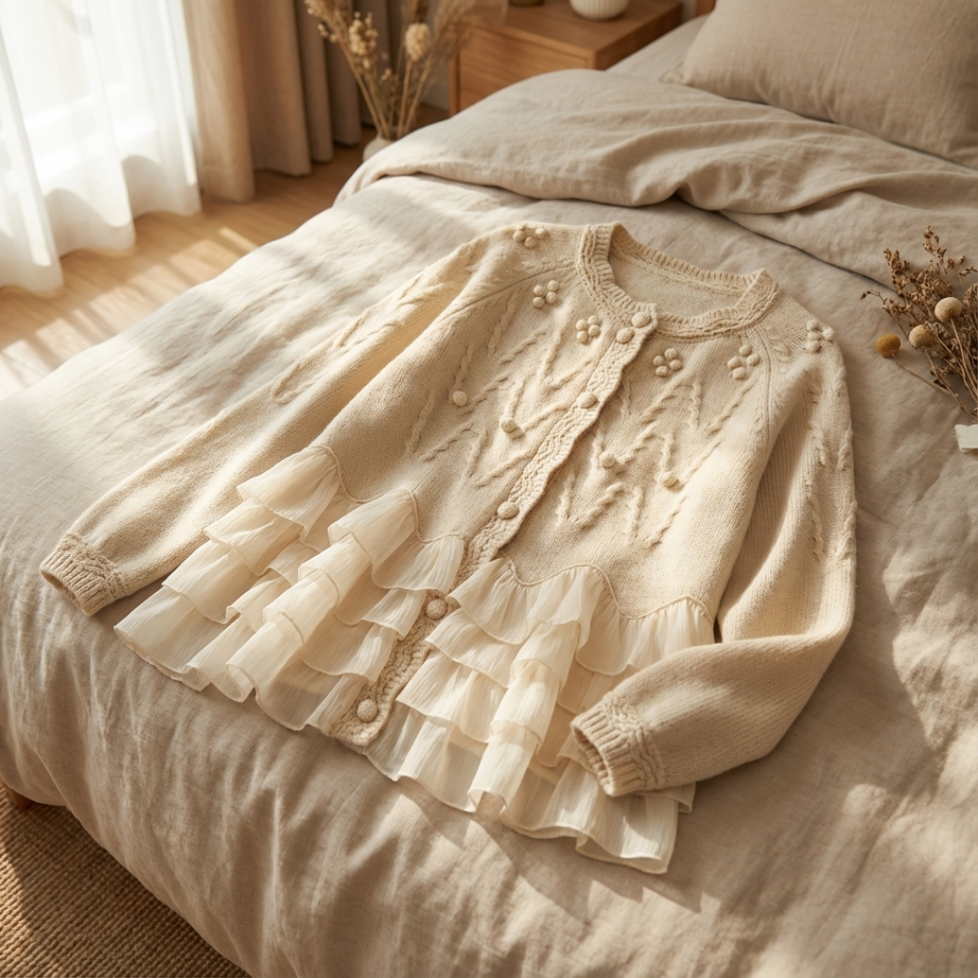 Evelyn | Soft Ruffle Knit Cardigan