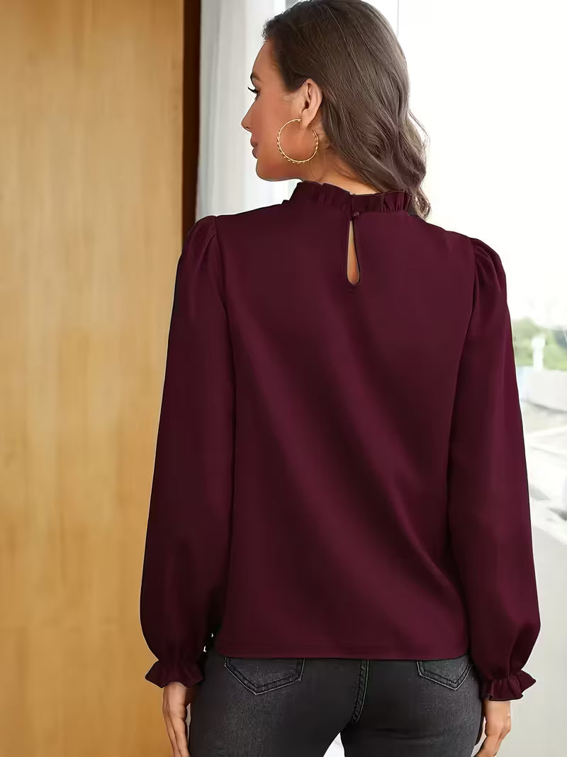 Eleanor | Elegant Ruffle-Neck Blouse