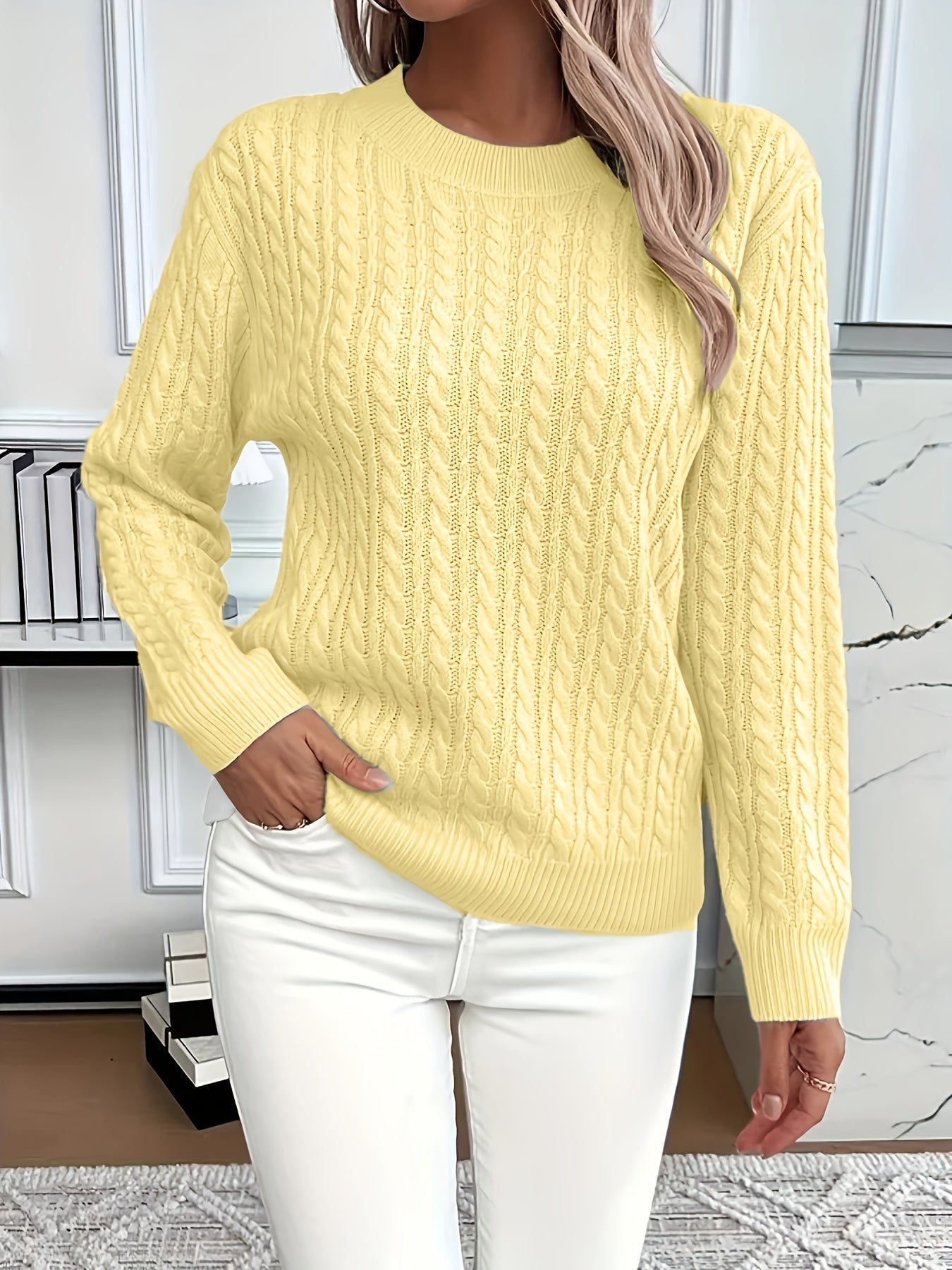 Evelyn | Classic Cable Knit Sweater