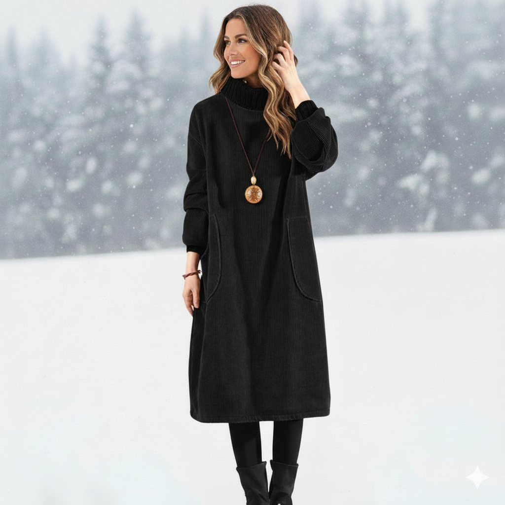 Mabel | Cozy Turtleneck Midi Dress