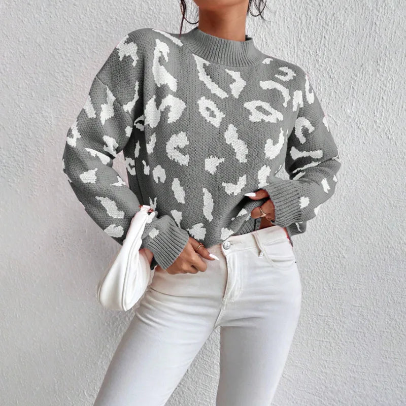 Elaine | Cozy Leopard Knit Sweater1