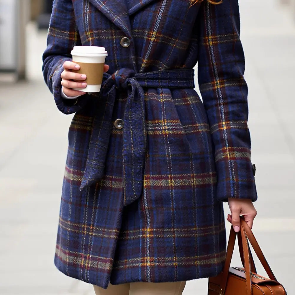 Jenni | Classic Plaid Wool Coat