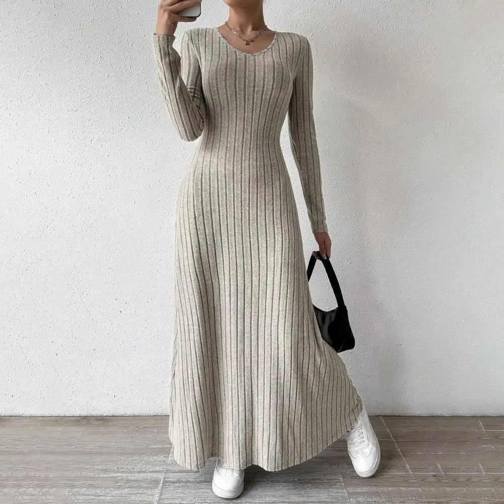 Amelia | Elegant Ribbed Knit Maxi Dress