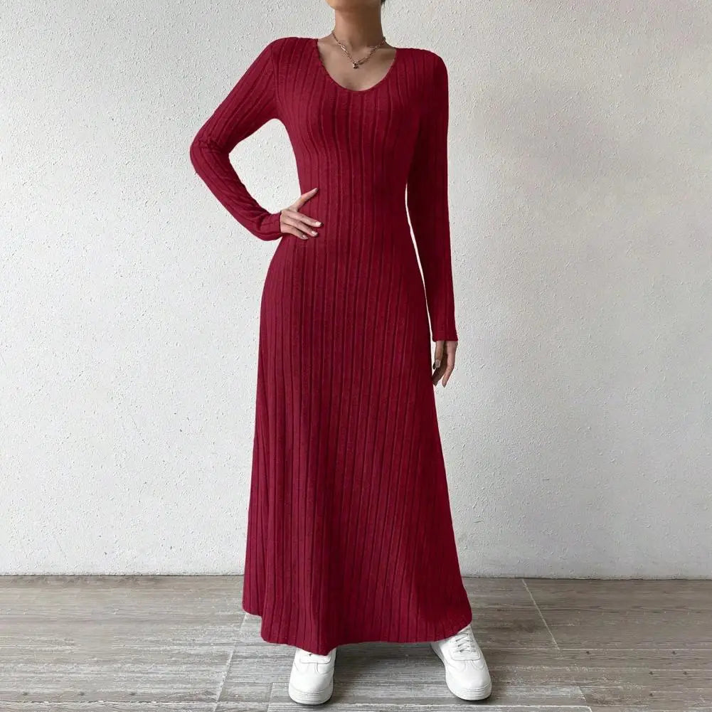 Amelia | Elegant Ribbed Knit Maxi Dress