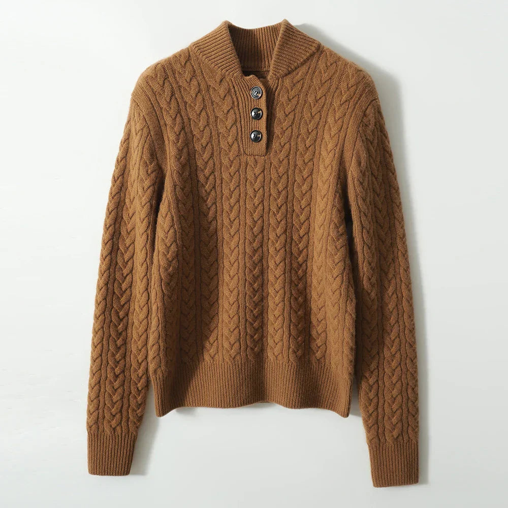 Evelyn | Cashmere Henley Sweater