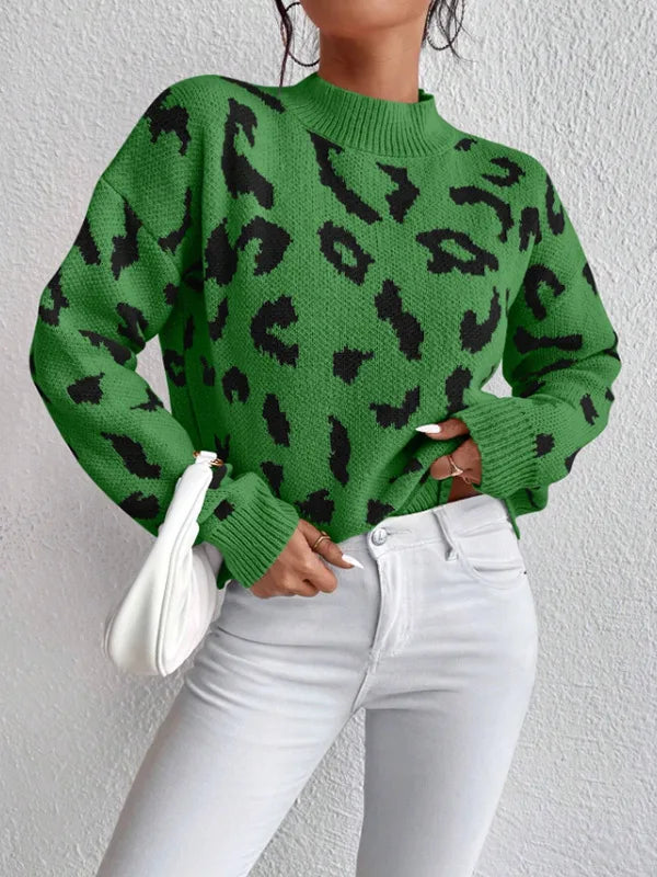 Elaine | Cozy Leopard Knit Sweater1